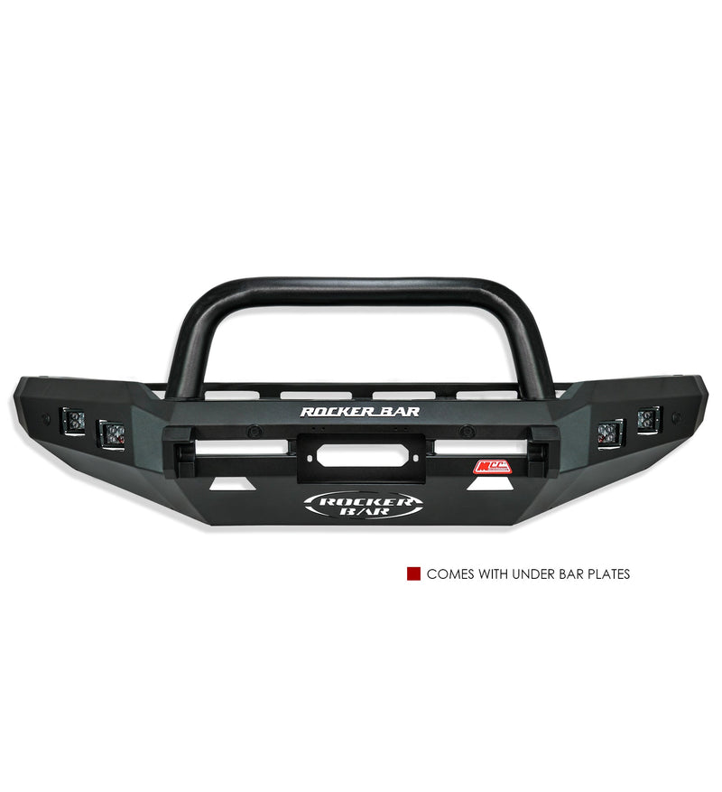 Land Cruiser 200 series Facelift 2015-2020 078-01SQSBL Rocker Bull Bar Single Sand Black Loop Package - SKU MCC-01019-7801SQSBL