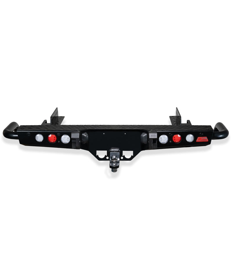 Hilux 2016-Current 022-03 Jack Rear Bar with Light kit and Black Step Plate Package - SKU MCC-01017-203SPBL