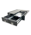 Hilux 2016-2020 4402 Galvanised Steel Carpet Dual Drawer System with Medium Fridge Slide Package - SKU MCC-01017-4402M