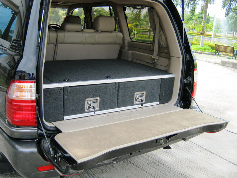 Land Cruiser 100 series 1998-2007 4401 Galvanised Steel Carpet Dual Drawer System - SKU MCC-01007-4401