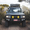 Land Cruiser 60 series 1980-1990 707-02 Falcon Bull Bar Black A-Frame Package (LED Foglight) - SKU MCC-01013-702FOG